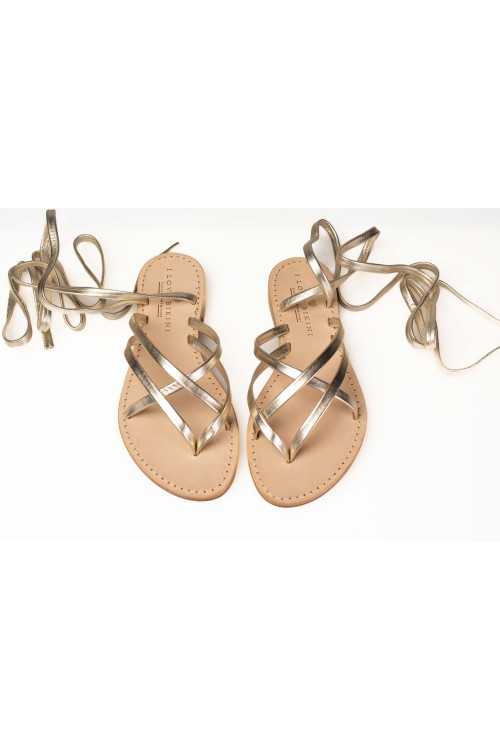 Dafne Gold Zehenstegsandale