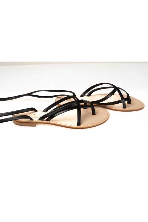 Dafne Black Thong Sandal|NOTES DE BAS DE PAGE|ILOVEBIKINI Beachwear