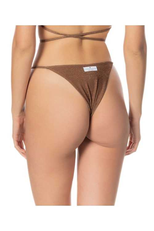 Masaya Lurex Brown Briefs|Slip|ILOVEBIKINI Beachwear