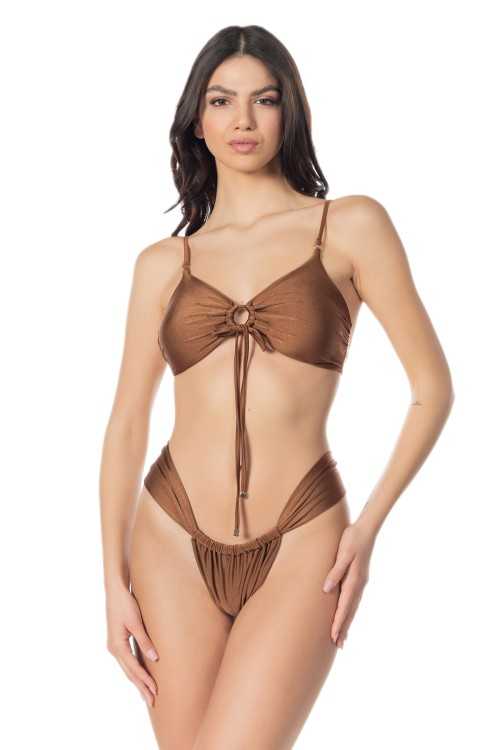 Mara Lycra Brown Briefs|Slip|ILOVEBIKINI Beachwear