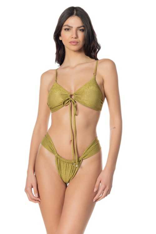 Calzoncillos Mara Lurex Verde Ácido|Resbalón|ILOVEBIKINI Beachwear