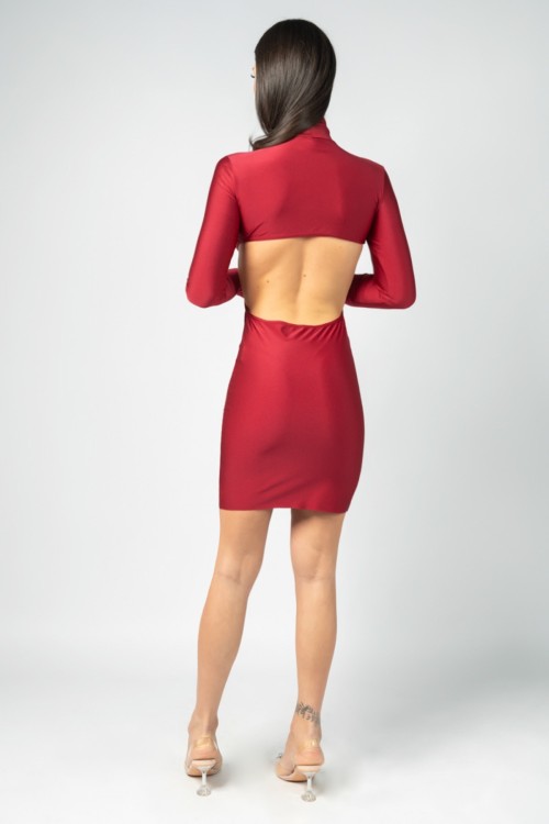 Elena Bordeauxfarbenes Kleid 2