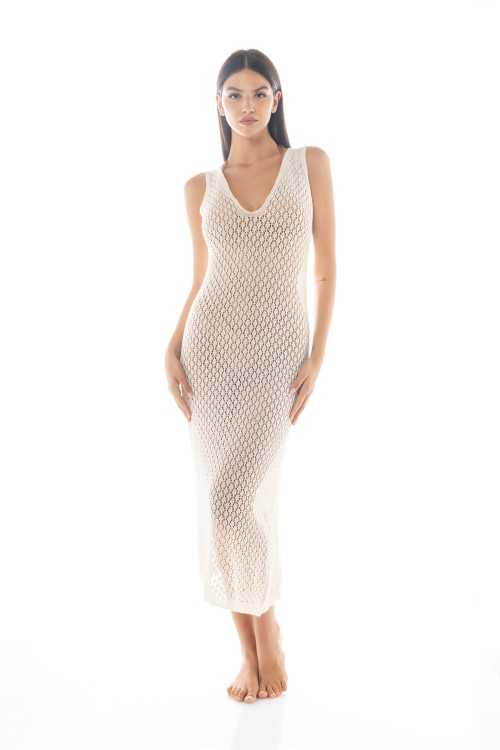 Mykonos Elfenbeinfarbenes Kleid