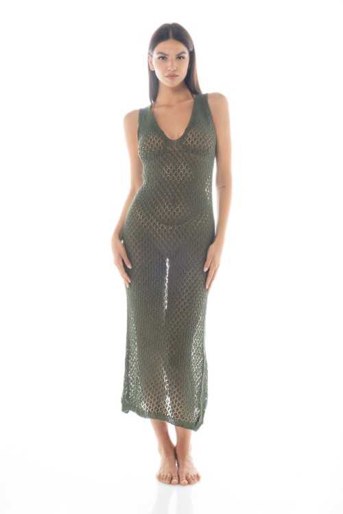 Vestido verde militar Mykonos