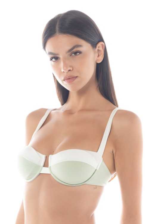 Isabel Apfelgrün/Elfenbeinfarbenes Top|Top|ILOVEBIKINI Beachwear