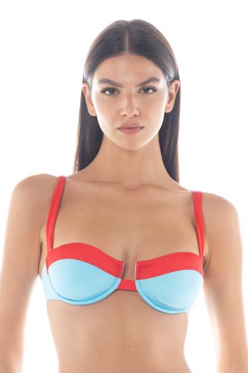 Isabel Hellblau/Rot Top