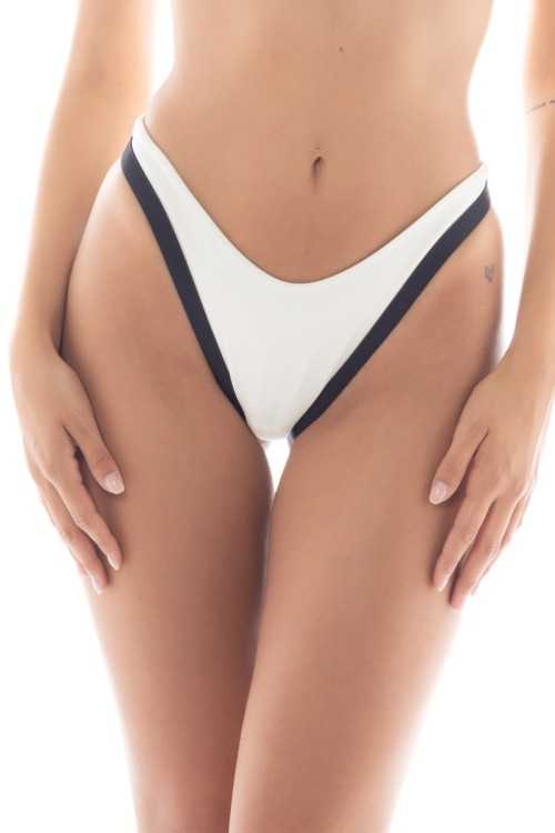 Ivory/Black Isabel Briefs|Slip|ILOVEBIKINI Beachwear