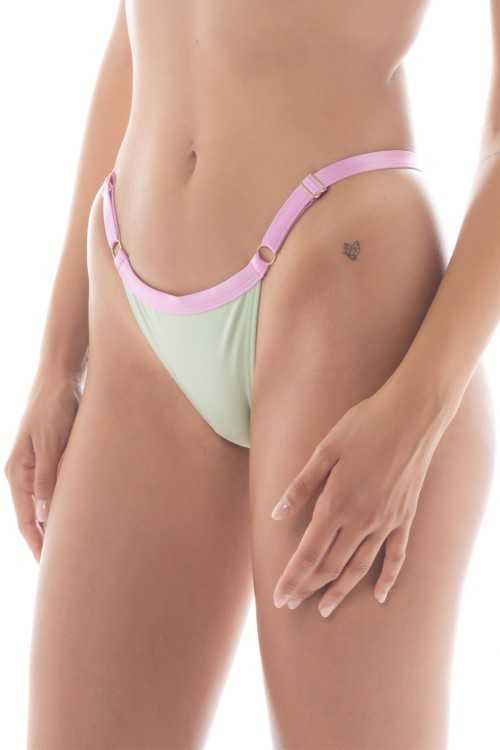Gaia Green Apple/Pink Briefs|Slip|ILOVEBIKINI Beachwear